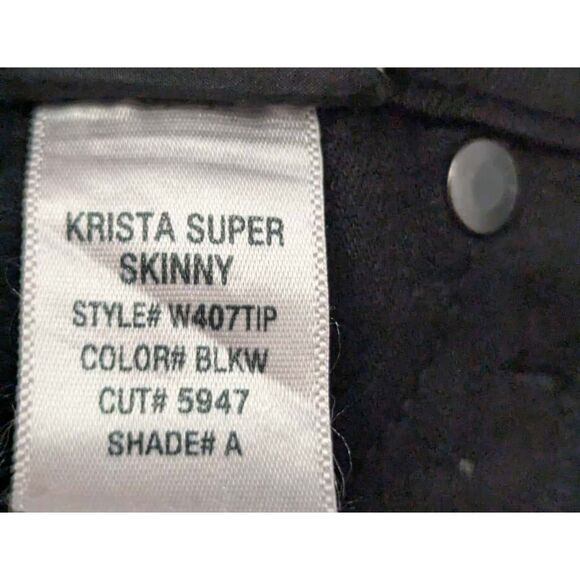 Hudson "Krista Super Skinny" Black Coated Jeans, Size 25 - Picture 3 of 6